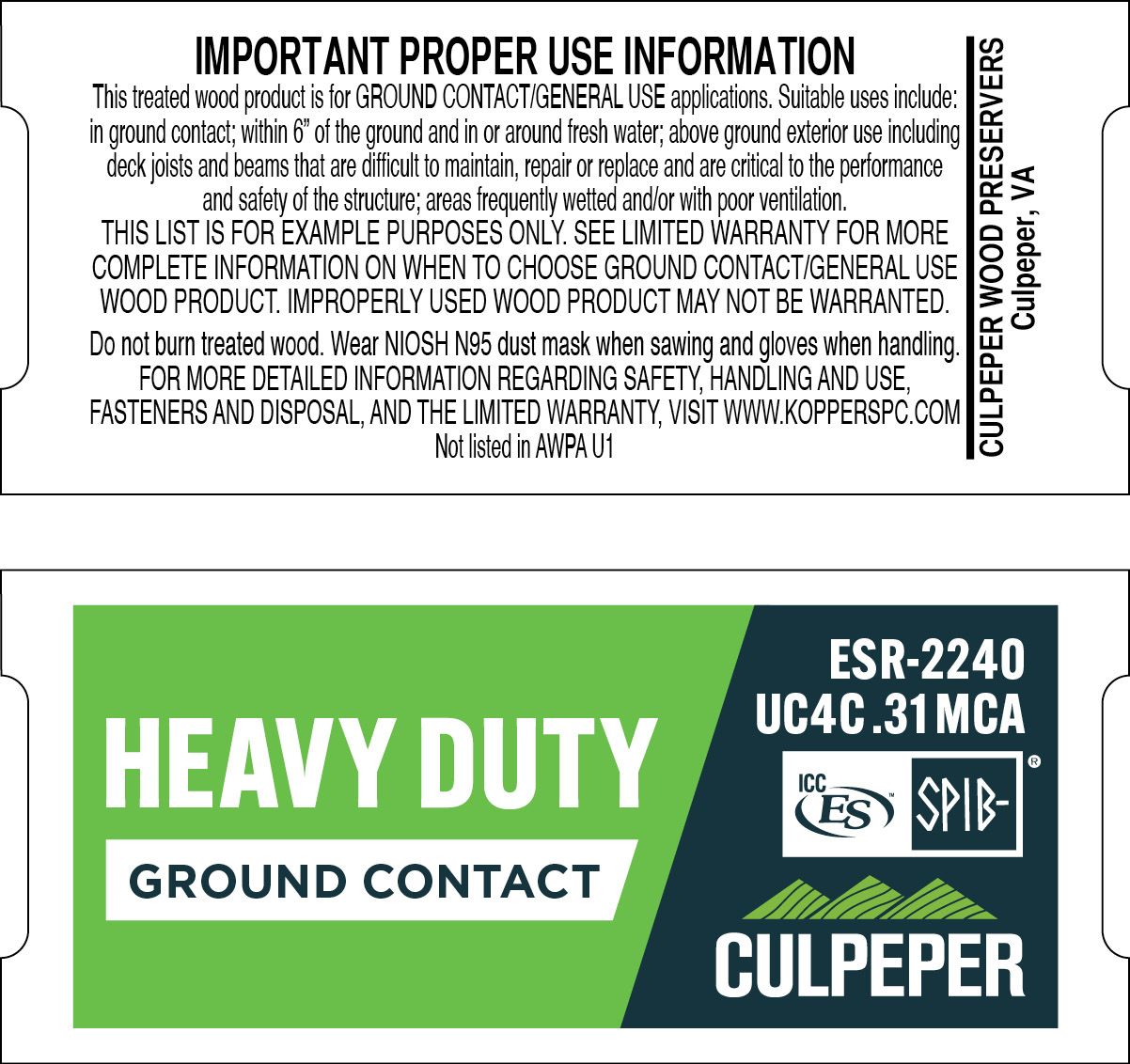 TAG #108 HEAVY DUTY MCA .31 GROUND CONTACT
