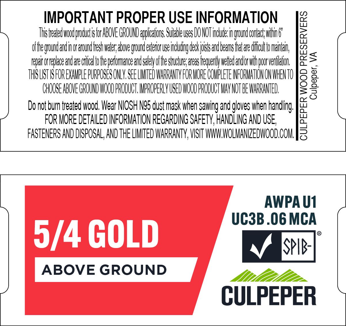 TAG 99 5/4 Gold MCA .06 Above Ground