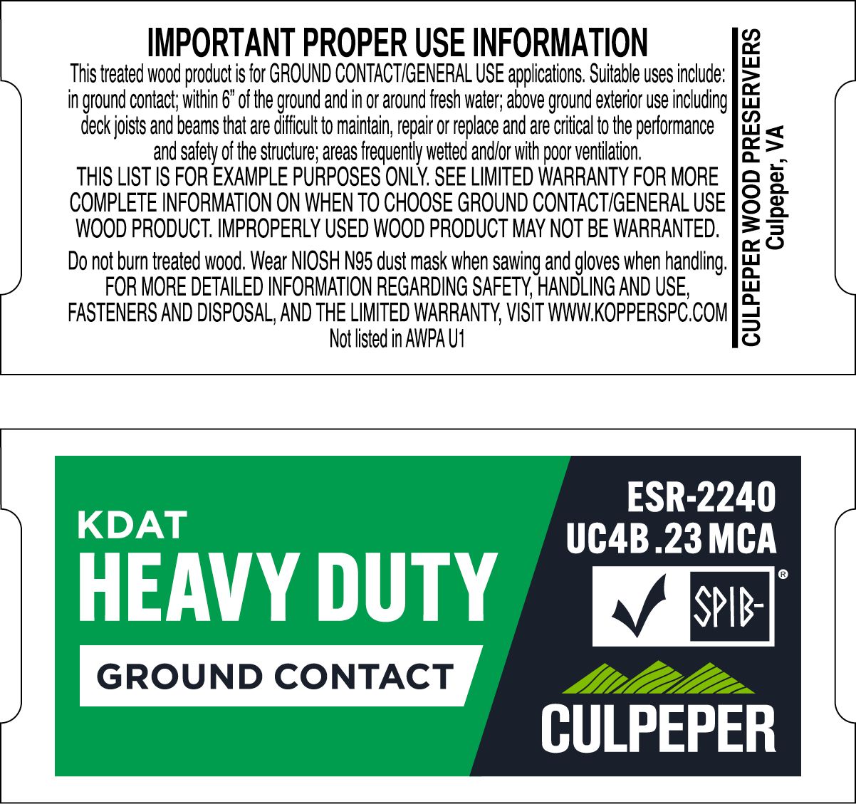 TAG #116 HEAVY DUTY KDAT MCA .23 GROUND CONTACT