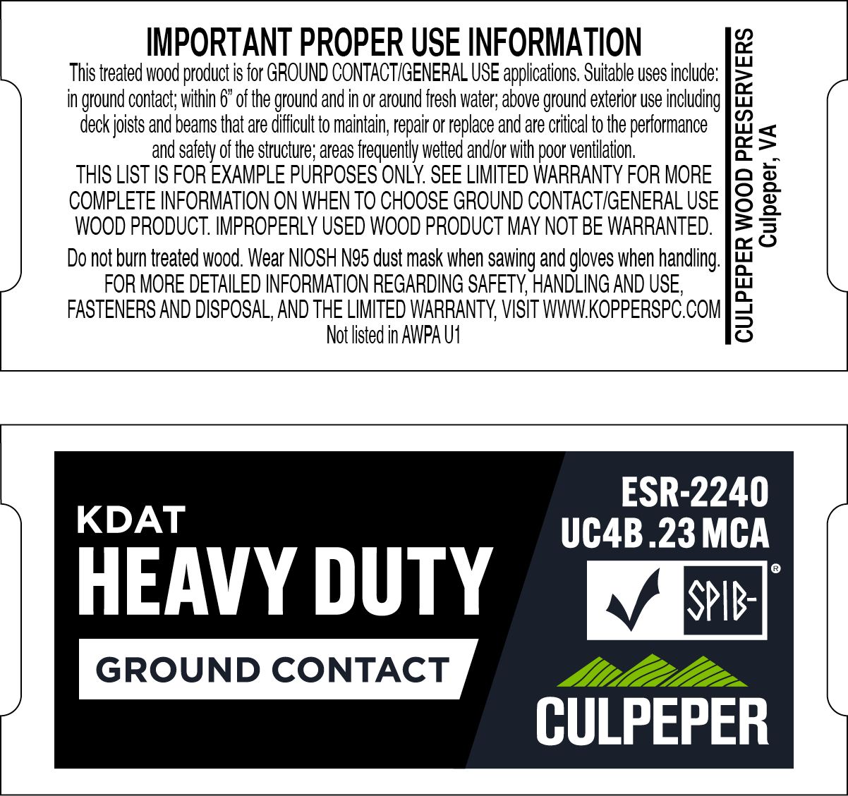 TAG #116 HEAVY DUTY KDAT MCA .23 GROUND CONTACT