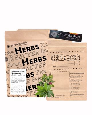 GESCHENKSET - HIMBEER meets SALBEI + Verpackung + King Size Papers &amp; Tips