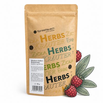 HIMBEER meets SALBEI, 45 g | Fruchtig-krautiger Kräuterblend