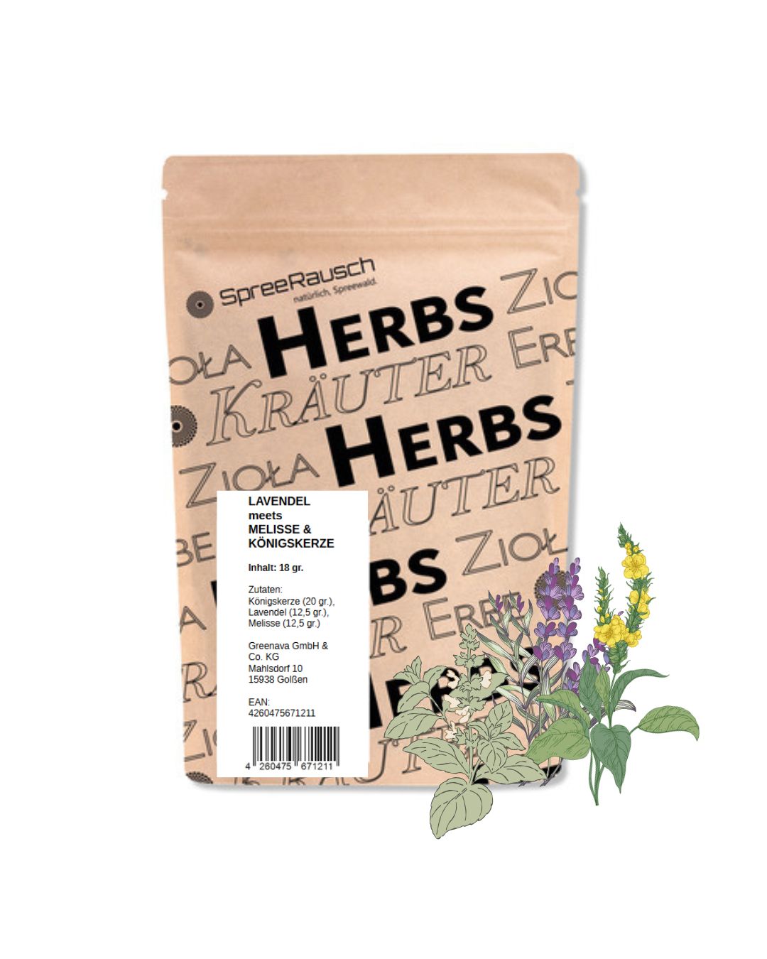 Probiergröße - LAVENDEL meets MELISSE &amp; KÖNIGSKERZE - 18gr.