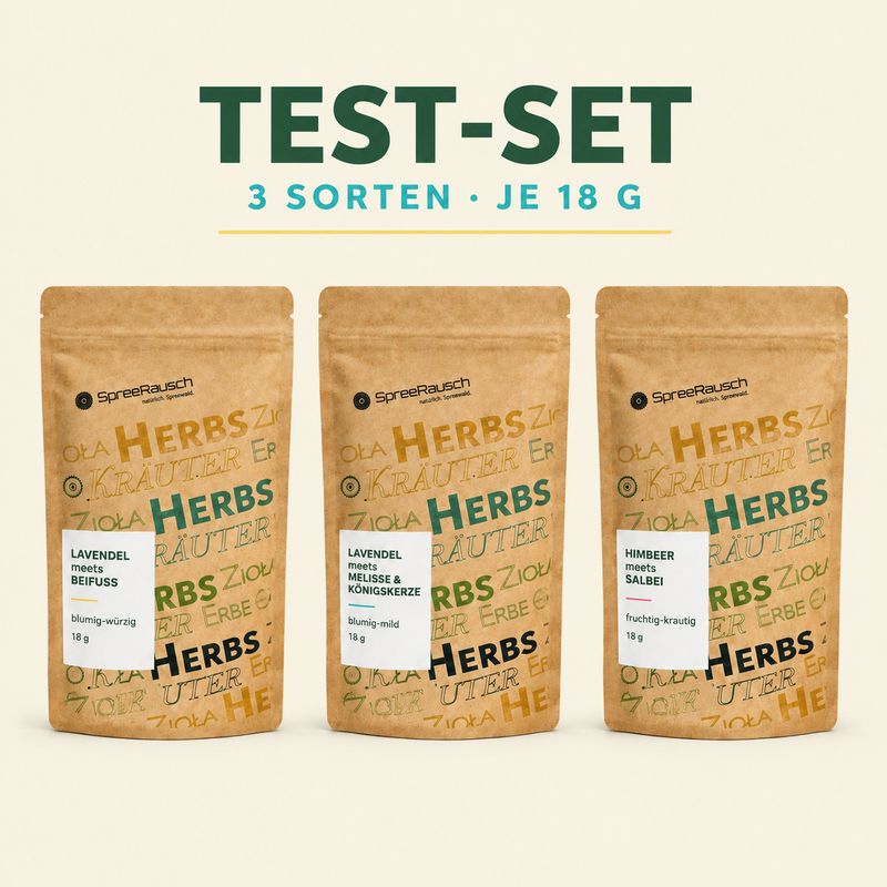 BLUMIG &amp; WÜRZIG – 3er-Probierbox mit SpreeRausch-Kräuterblends, 3 × 18 g