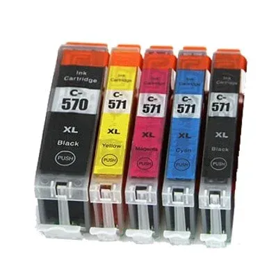 ​​Compatible Canon comprising of PGI- 570 and CLI- 571 XL Cyan/Magenta/Yellow  High Yield Ink Cartridges