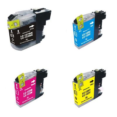 Compatible Brother LC 123 Multipack 4 Ink Cartridges LC 123BKM/Y