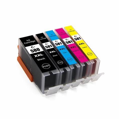 Compatible Canon PGI- 580 and CLI- 581  XXL Extra Hi Yield Multipack of Black/Photo Black/Cyan/Magenta/Yellow ink cartridges