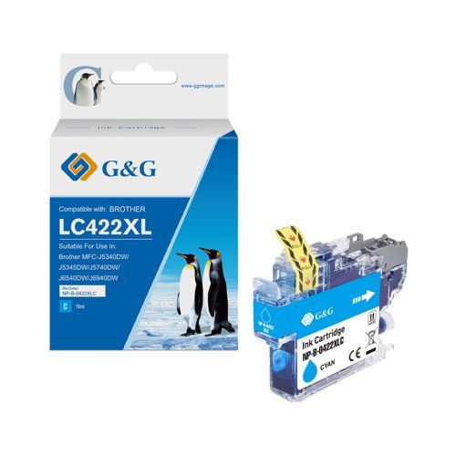 Compatible Brother LC 422 XL Cyan Ink Cartridge