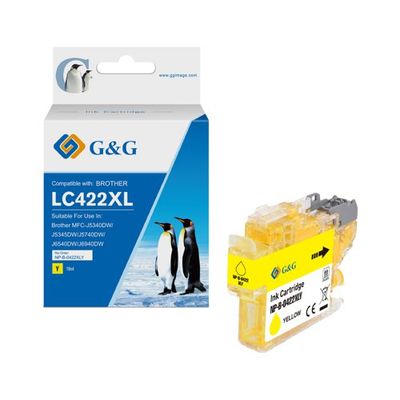 Compatible Brother LC 422 XL Yellow Ink Cartridge