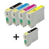 Compatible Epson T0711 Full Set plus extra black FREE 711