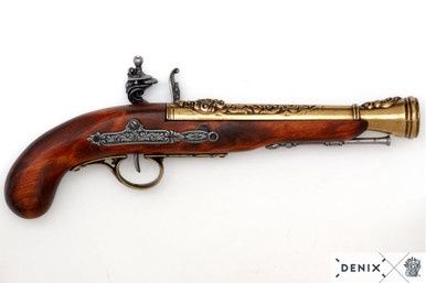 Piraat Flintlock Pistool (Linkshandig) - 18e Eeuw - Goud
