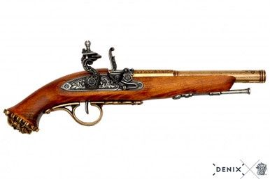 Doodskop Piraat Flintlock Pistool - 18e Eeuw - Goud