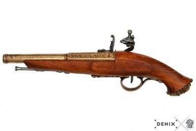 Doodskop Piraat Flintlock Pistool - 18e Eeuw - Goud