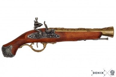 Donderbus Flintlock Pistol - Engeland - 18e Eeuw - Goud