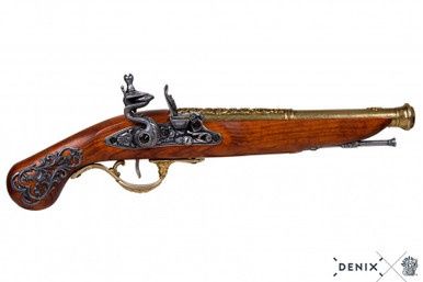 Duel Flintlock Pistool - Engeland - 18e Eeuw - Goud