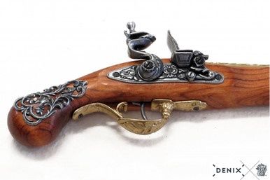 Duel Flintlock Pistool - Engeland - 18e Eeuw - Goud