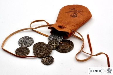 Lederen Piraten Munenbuidel met Munten