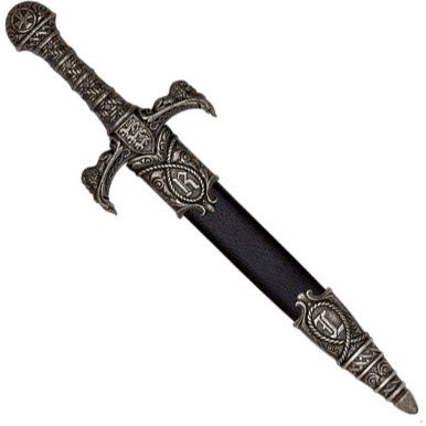Dolk van Koning Richard I Leeuwenhart - 45 cm - Zilver