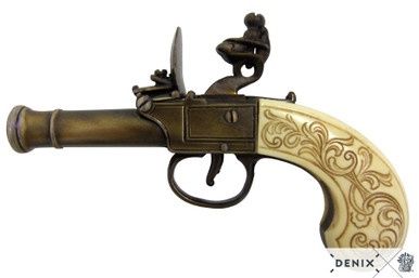 Bunney Flintlock Zakpistool - Engeland - 18e Eeuw - Ivoor