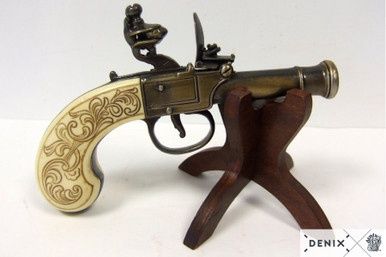 Bunney Flintlock Zakpistool - Engeland - 18e Eeuw - Ivoor