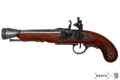Piraat Flintlock Pistool (Linkshandig) - 18e Eeuw - Staal
