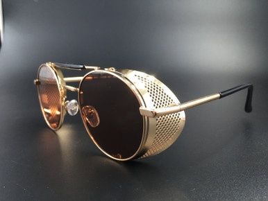 Steampunk Bril Sherlock - Goud/Bruin
