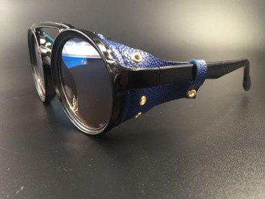 Steampunk Bril Helsing - Zwart/Blauw