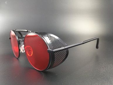 Steampunk Bril Sherlock - Zwart/Rood