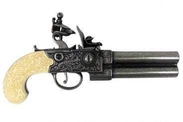 Twigg Dubbelloops Flintlock Pistool - Engeland - 18e Eeuw - Staal