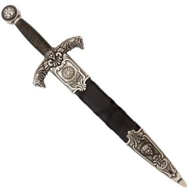 Dolk van Koning Arthur &#39;Carnwennan&#39; - 44 cm - Zilver