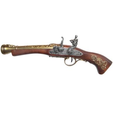 Donderbus Flintlock Pistool (Linkshandig) - 1790 - Goud