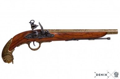 Leeuwen Flintlock Pistool - Duitsland - 18e Eeuw - Goud