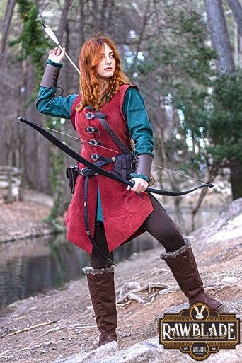 Julienne Leren Jerkin Lang - Rood