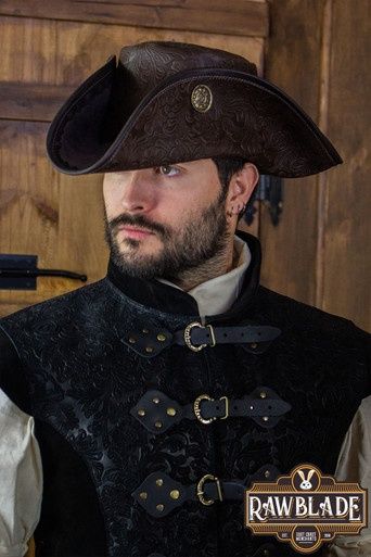 Deluxe Piratenhoed met Drie Dubloenen - Bruin