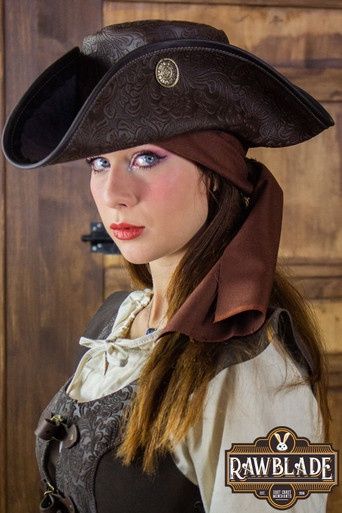 Deluxe Piratenhoed met Drie Dubloenen - Bruin