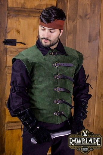 Jules Short Splitlederen Jerkin - Groen