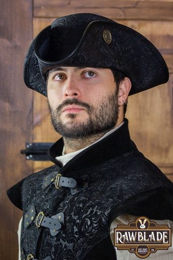 Deluxe Tricorne met Drie Dubloenen - Zwart