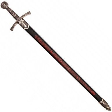 Middeleeuws Ridder Zwaard - Frankrijk - 14e Eeuw - 109 cm - Zilver/Zwart