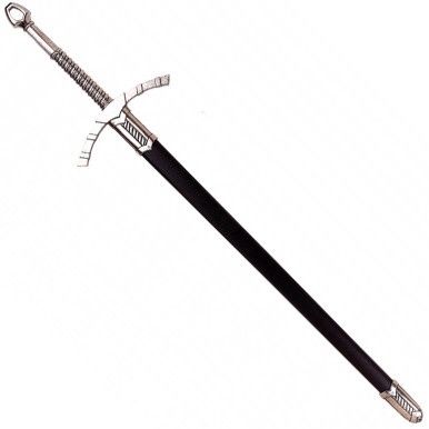 Middeleeuws Ridder Zwaard - 14e Eeuw - 116 cm - Zilver/Zwart