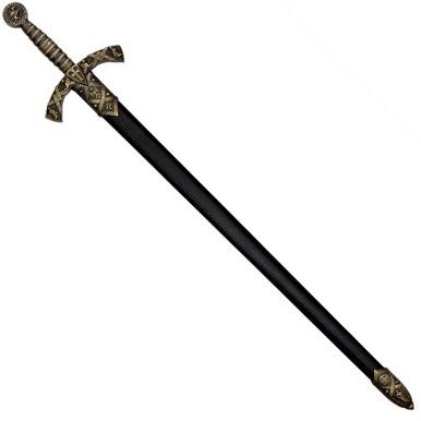 Tempelier Ridder Zwaard - 12e Eeuw - 110 cm - Goud/Zwart