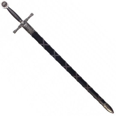 Koning Arthur&#39;s Excalibur Zwaard - Engeland - 112 cm - Zilver/Zwart