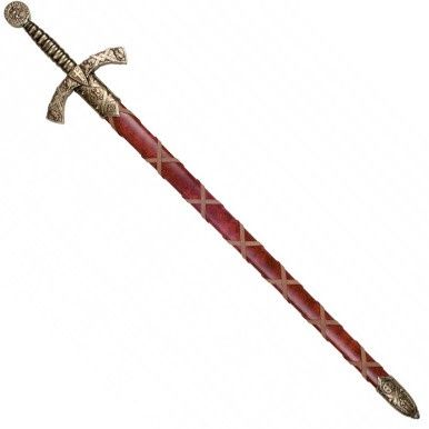 Tempelier Ridder Zwaard - 12e Eeuw - 110 cm - Goud/Rood