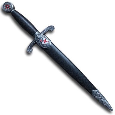 Tempeliers dolk rode kruis - 40 cm