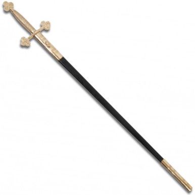 Recht gouden zwaard met schede - 85 cm