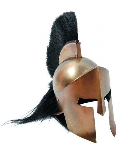 Spartaanse Helm met Zwarte Manen
