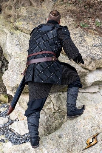 Suède Woodsman Brigandine Pantser - Zwart
