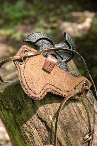 Tornado Shuriken met Leren Houder - Bruin