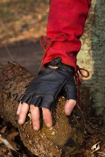 Keltische Handschoenen Leer - Zwart