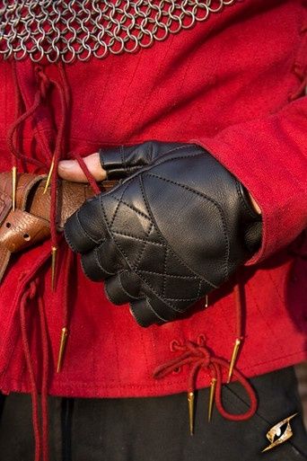 Keltische Handschoenen Leer - Zwart