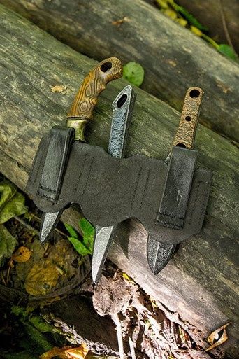 Rogue Messen Set met Leren Houder - Zwart